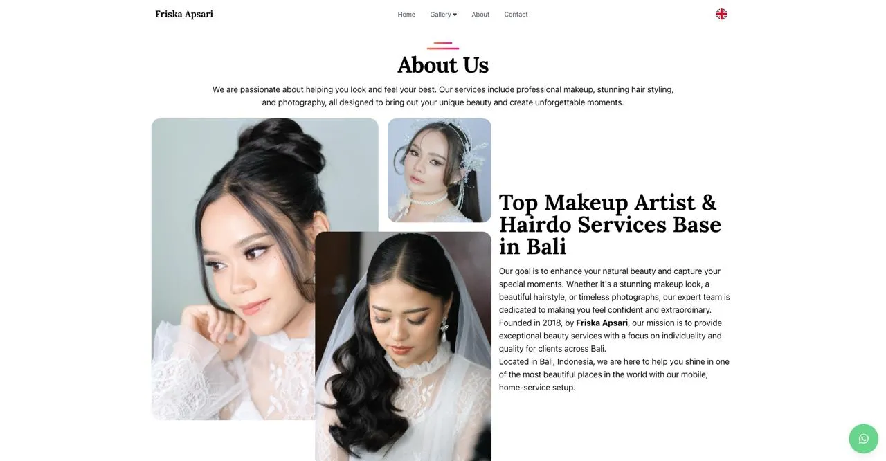 Tampilan Website Friska Apsari