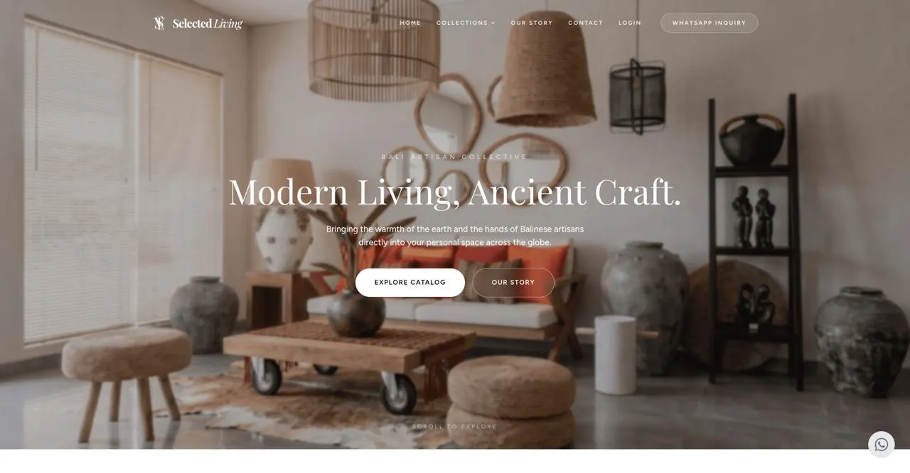 Tampilan Website Selected Living